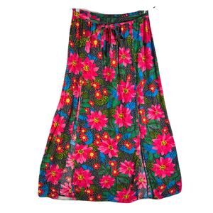 PATRONS OF PEACE Floral Print Maxi Skirt Womens Size L